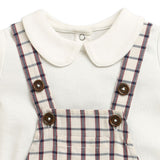 Nino Bambino 100% Organic Cotton Solid T-Shirt With Dungaree Set For Kid Boy