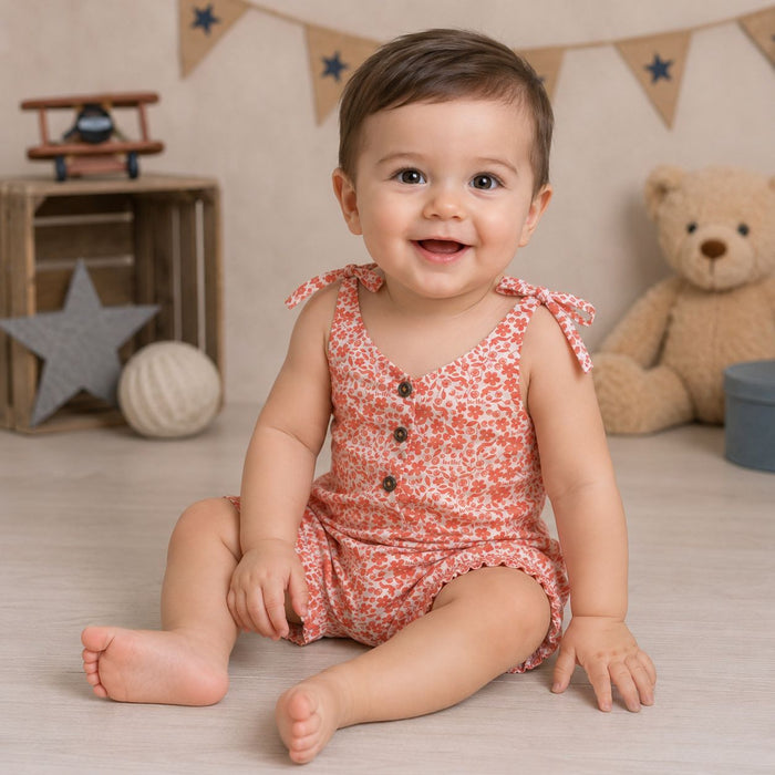 Nino Bambino 100% Oraganic Cotton Sleeveless Jumpsuit For Baby Girl