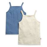 Nino Bambino 100% Oraganic Cotton Solid Strap Assorted Camisole For Baby Girl-Pack Of 2