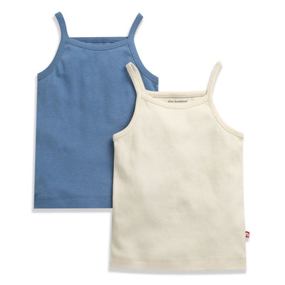 Nino Bambino 100% Oraganic Cotton Solid Strap Assorted Camisole For Baby Girl-Pack Of 2