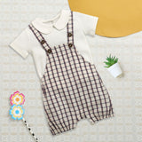 Nino Bambino 100% Organic Cotton Solid T-Shirt With Dungaree Set For Kid Boy