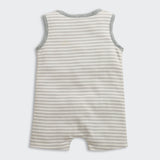 Nino Bambino 100% Oraganic Cotton Strip Sleeveless Half Romper For Baby Girl & Baby Boy