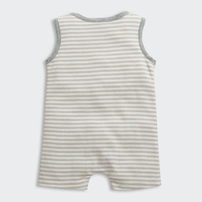 Nino Bambino 100% Oraganic Cotton Strip Sleeveless Half Romper For Baby Girl & Baby Boy