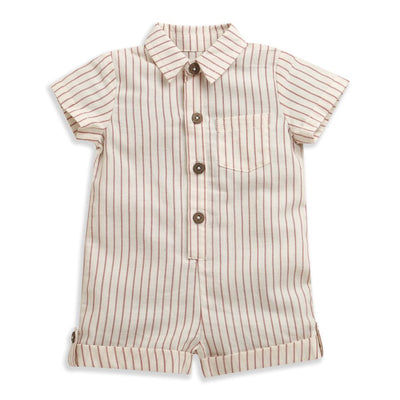 Nino Bambino 100% Organic Cotton Strip alf Romper For Baby Boys