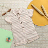 Nino Bambino 100% Organic Cotton Strip alf Romper For Baby Boys