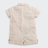 Nino Bambino 100% Organic Cotton Strip alf Romper For Baby Boys