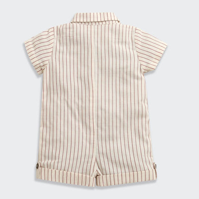 Nino Bambino 100% Organic Cotton Strip alf Romper For Baby Boys