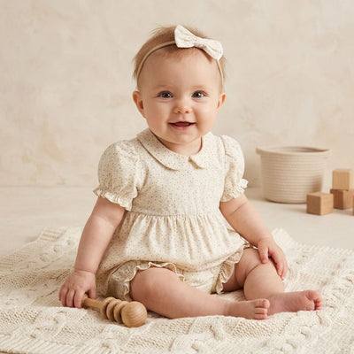 Nino Bambino 100% Organic Cotton Printed Dress With Bloomer Set For Baby Girl