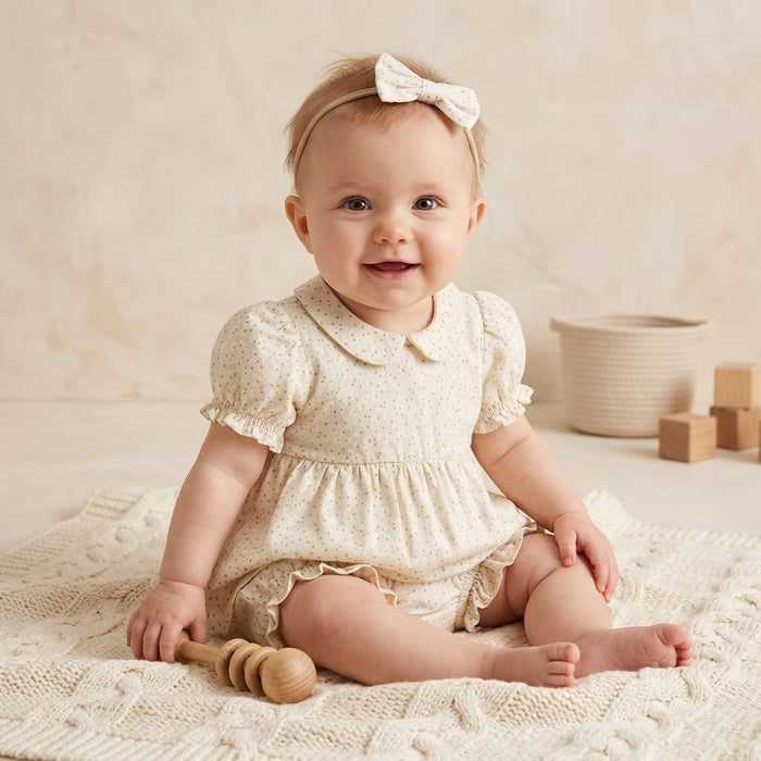 Nino Bambino 100% Organic Cotton Printed Dress With Bloomer Set For Baby Girl