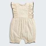Nino Bambino 100% Oraganic Cotton Solid Sleeveless Half Romper With Hat For Baby Girl