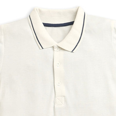 Nino Bambino Organic Cotton Solid Polo Neck Tshirt Dress For Girls