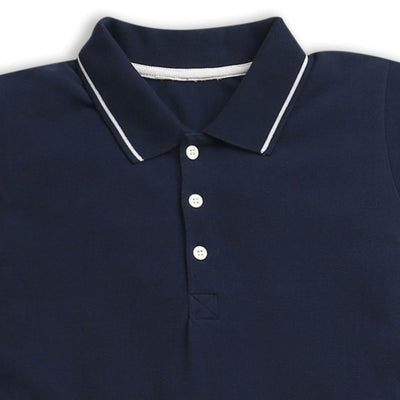 Nino Bambino Organic Cotton Solid Polo Neck Dress For Girls