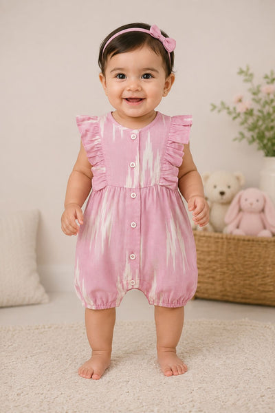 Nino Bambino 100% Oraganic Cotton Sleeveless Half Romper For Baby Girl