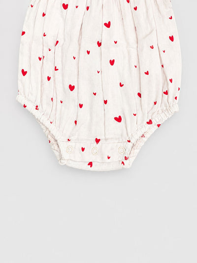 Nino Bambino 100% Oraganic Cotton Printed Sleeveless Half Romper With Hat For Baby Girl