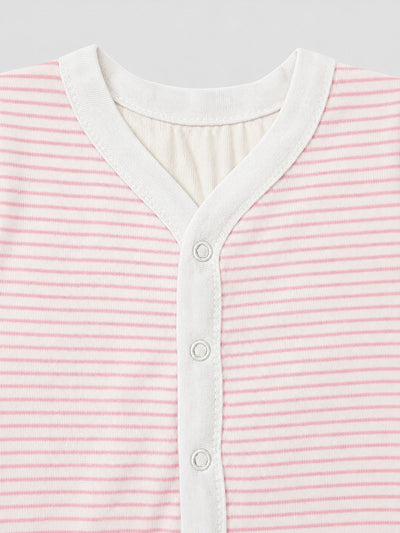 Nino Bambino 100% Organic Cotton White & Pink Print Essentials Set Pack Of 4 For Baby Girls