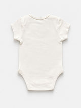 Nino Bambino 100% Oraganic Cotton Printed half Sleeves Bodysuit / Onesie For Baby (Pack of 2)