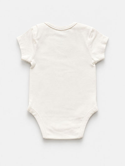Nino Bambino 100% Oraganic Cotton Heart Print half Sleeves Bodysuit / Onesie With Cap For Baby Girl (Pack of 2)