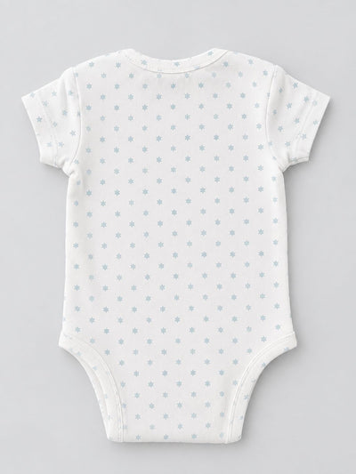 Nino Bambino 100% Oraganic Cotton Printed half Sleeves Bodysuit / Onesie For Baby (Pack of 2)
