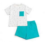 Nino Bambino 100% Organic Cotton Printed T-Shirt With Short Set For Kid Boy