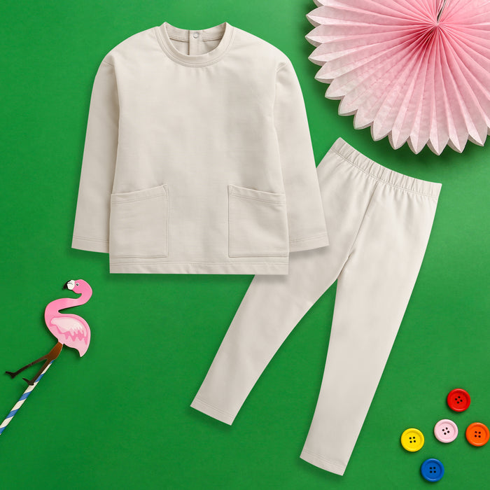 Nino Bambino Organic Cotton Full Sleeves Sweatshirt With Pajama Set For Baby