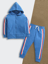 Nino Bambino Organic Cotton Full Sleeves Hoodie Sweatshirt With Pajama Set For Baby