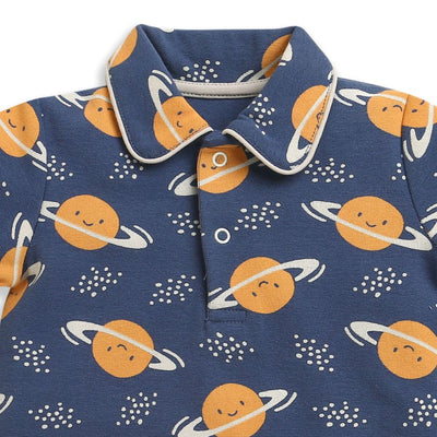 Nino Bambino 100% Organic Cotton Printed Half Sleeves Half Romper For Baby Boy