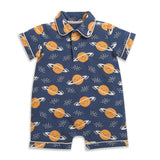 Nino Bambino 100% Organic Cotton Printed Half Sleeves Half Romper For Baby Boy