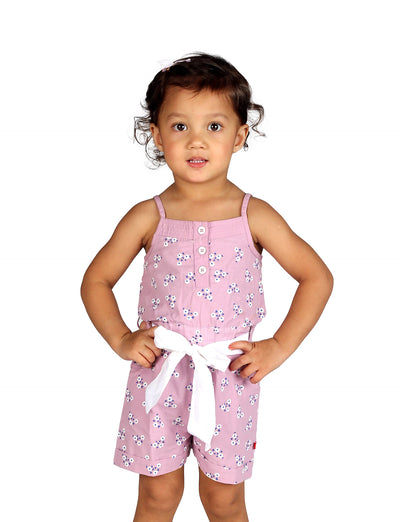 Lavender Color Sleeveless Jumpsuit Dress For Baby Girl