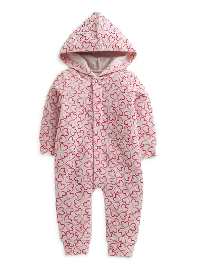 Nino Bambino Velour Hoodie Full Sleeves Romper For Baby Girl And Baby Boy