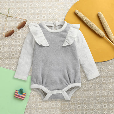 Blue Full Sleeves Baby Bodysuit | Baby Dress | Bodysuit for Baby Girl| Onesies|3-6M| 6-12M| 12-18M| Infant Clothes