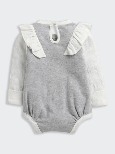 Blue Full Sleeves Baby Bodysuit | Baby Dress | Bodysuit for Baby Girl| Onesies|3-6M| 6-12M| 12-18M| Infant Clothes