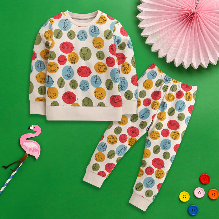 Nino Bambino Organic Cotton Full Sleeves Top With Pajama Set For Baby