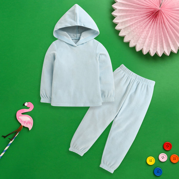 Nino Bambino Organic Cotton Full Sleeves Hoodie Sweatshirt With Pajama Set For Baby