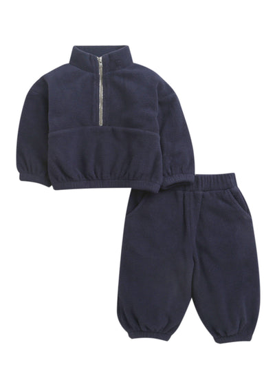 Nino Bambino Polar Fleece Full Sleeves Sweatshirt With Pajama Set For Baby