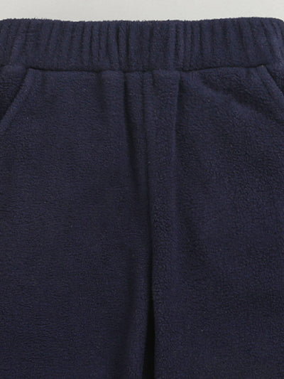 Nino Bambino Polar Fleece Full Sleeves Sweatshirt With Pajama Set For Baby