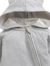 Nino bambino Velour Hoodie Full Sleeves Romper For Baby