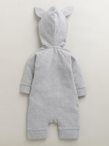 Nino bambino Velour Hoodie Full Sleeves Romper For Baby
