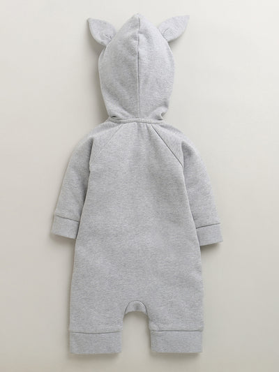 Nino bambino Velour Hoodie Full Sleeves Romper For Baby