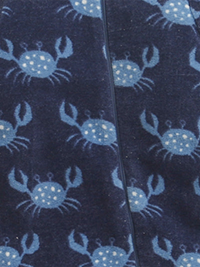 Nino Bambino Crab Print  Full Sleeves Hoodie Romper For Baby