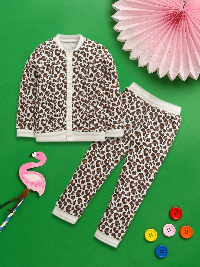 Nino Bambino Organic Cotton Full Sleeves Sweatshirt With Pajama Set For Baby