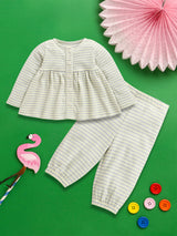 Nino Bambino Organic Cotton Full Sleeves Top With Pajama Set For Baby