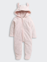 Nino Bambino Velour Hoodie Full Sleeves Romper For Baby Girl And Baby Boy