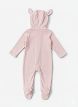 Nino Bambino Velour Hoodie Full Sleeves Romper For Baby Girl And Baby Boy