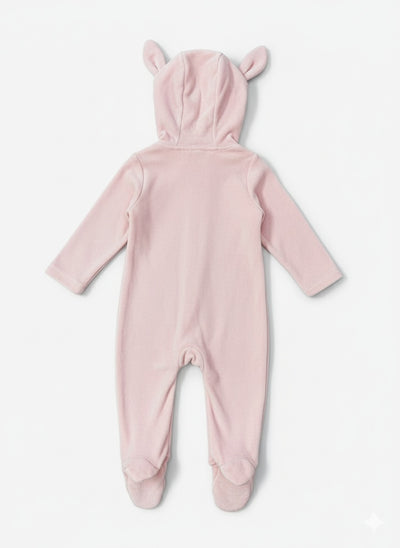 Nino Bambino Velour Hoodie Full Sleeves Romper For Baby Girl And Baby Boy