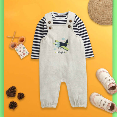 Dungaree With Attached T-Shirt For Unisex Kids