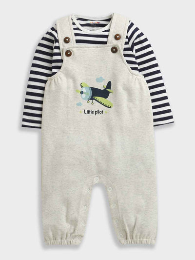 Dungaree With Attached T-Shirt For Unisex Kids