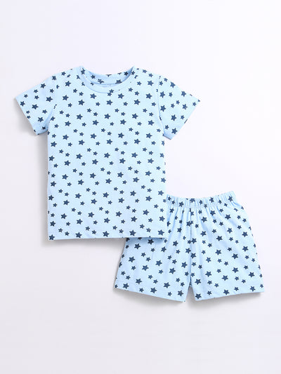 Nino Bambino 100% Organic Cotton Blue Star Print Cord Sets For Kids Boy.