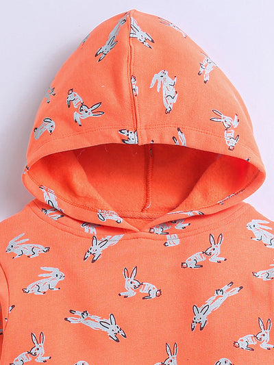 Carrot Color Hoodies Sweatshirts For Girls