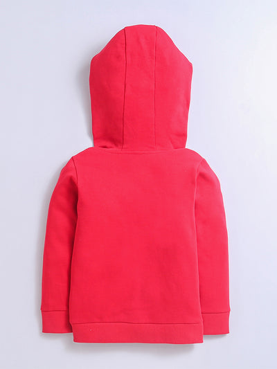 Red Color Full Sleeves Zipper Hoodies For Boys