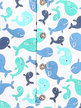 Nino bambino 100% Organic Cotton Whale Print Half Romper For Unisex Baby